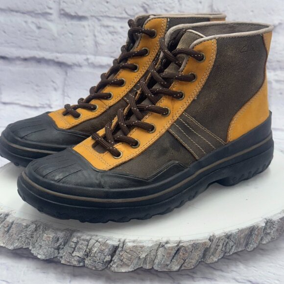 Clarks Womens Sz 7 Leather Waterproof Mucker Duck Boots Weatherproof Lace Up - Picture 4 of 12